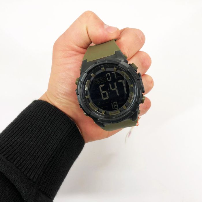 Часы наручные мужские SKMEI 1845AG ARMY GREEN, армейские водостойкие тактические часы. Цвет: зеленый