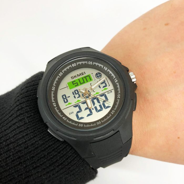 Часы наручные мужские SKMEI 1844BK BLACK, часы наручные электронные тактические. Цвет: черный