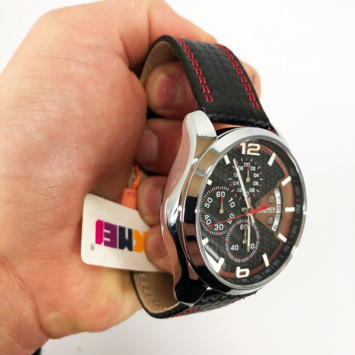 Часы наручные мужские SKMEI 9106RD, оригинальные мужские часы, модные мужские часы круглые