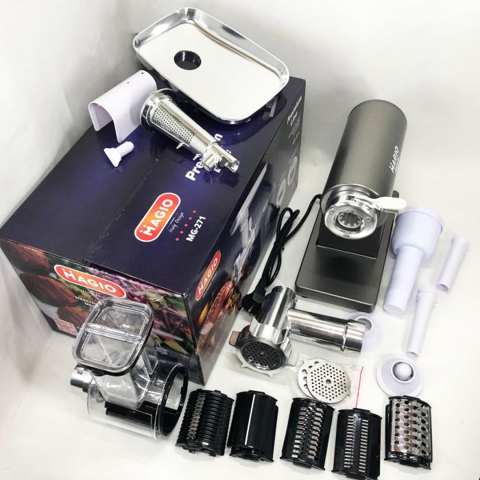 Мясорубка MAGIO MG-271 Premium Line, Электрическая мясорубка с насадками, Электромясорубка для шинковки