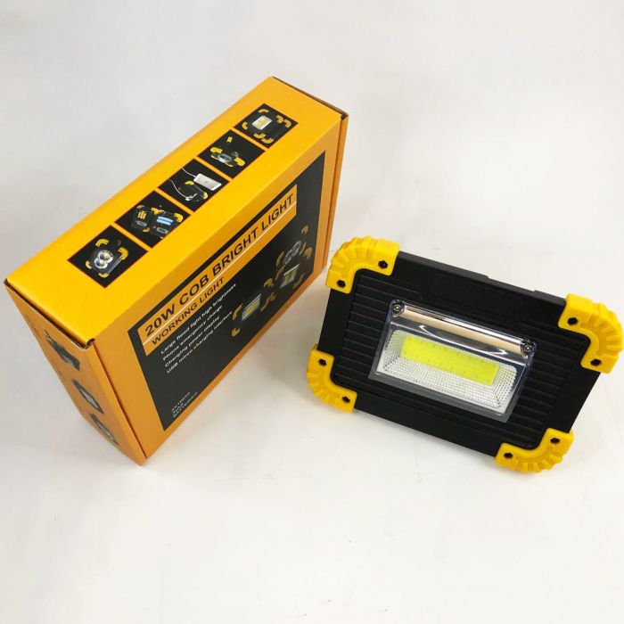 Светодиодный фонарь LED прожектор зу USB L811-20W-COB-1W с Power Bank, лампа-прожектор, ручной прожектор