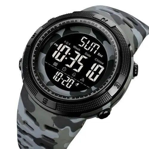 Часы наручные мужские SKMEI 2070CMGY GRAY CAMO, военные тактические часы. Цвет: серый камуфляж