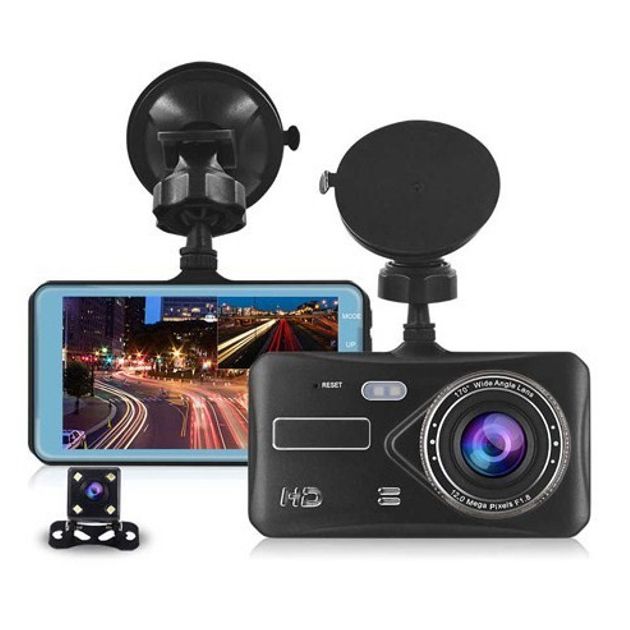 Автомобильный видеорегистратор с двумя камерами T672, LCD 4",1080P Full HD, с поддержкой ночного видения