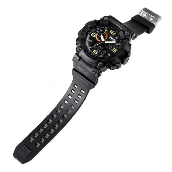 Часы наручные мужские SKMEI 1520BK BLACK, армейские часы противоударные. Цвет: черный