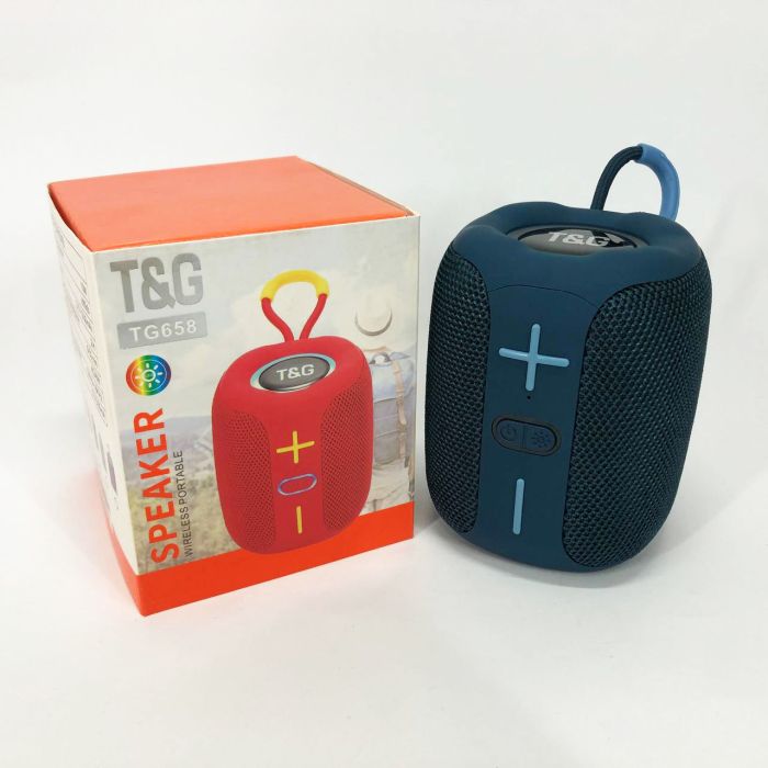 Портативная Bluetooth колонка TG658 8W с RGB подсветкой, аккумуляторная переносная колонка. Цвет: синий