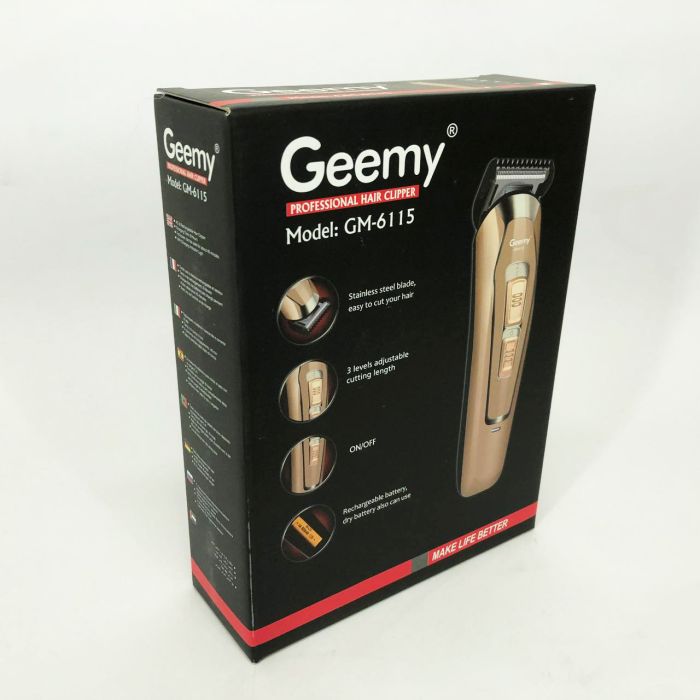 Машинка для стрижки GEMEI GM-6115, машинка для стрижки волосся домашня. Цвет: бежевый
