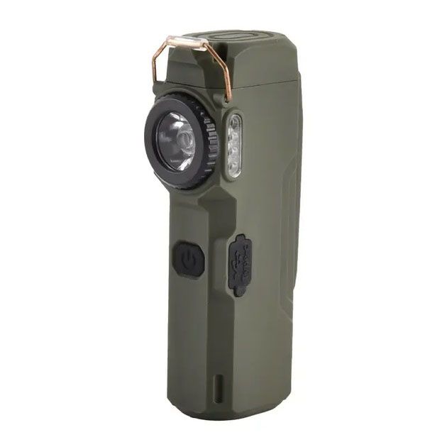 Фонарик-зажигалка армейская MULTIFUNCTIONAL D51-COB, Зажигалка на подарок в упаковке. Цвет: зеленый