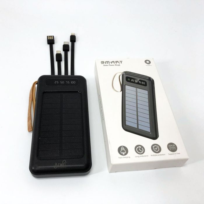 Power Bank Solar Smart 1015 зарядное устройство на солнечной батарее 20000mAh с индикатором заряда Черный