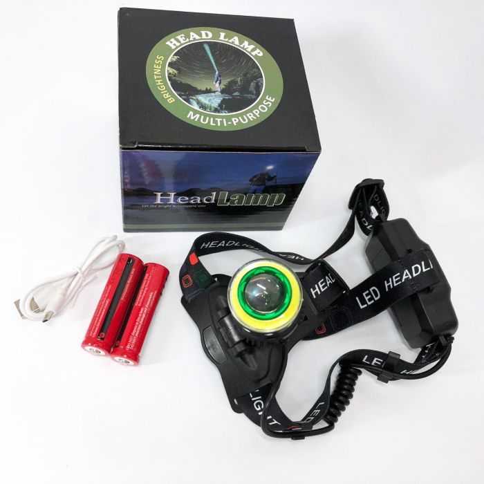 Фонарь налобный Police T105-T6+COB аккумуляторный, водонепроницаемый фонарик, головной фонарик