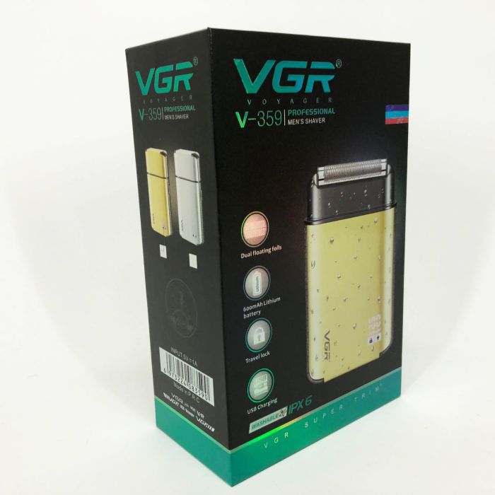 Электробритва VGR V-359 gold шейвер для влажного и сухого бритья, машинка мужская для бритья