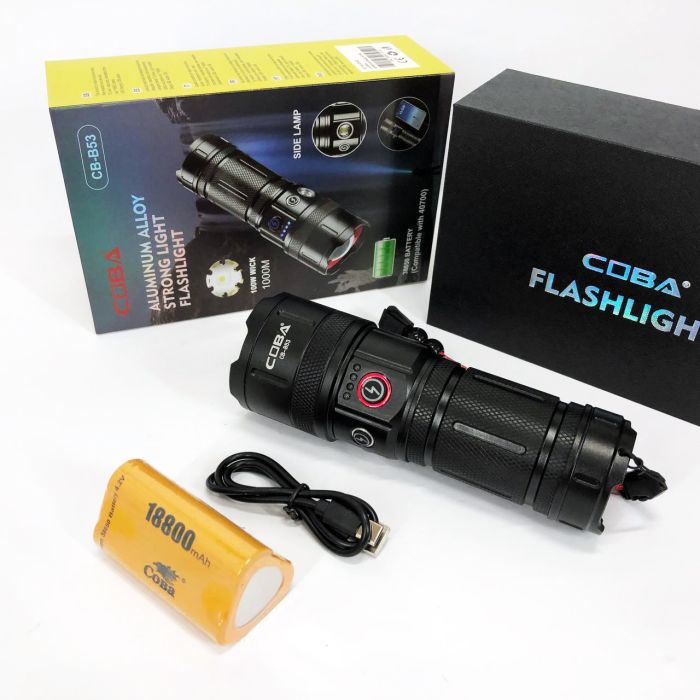 Фонарь CB-B53-TG, 3х18650, power bank, индикация заряда, Фонарик светодиодный для туриста сверхмощный
