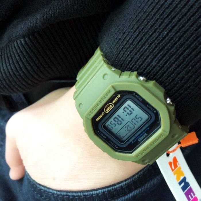 Часы наручные мужские SKMEI 1628AGWT, армейские часы противоударные, наручные часы для военных