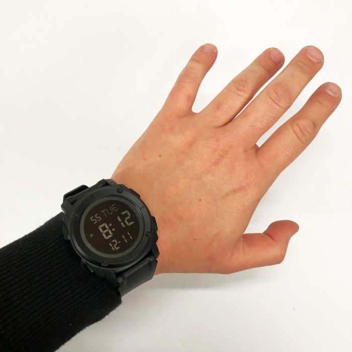 Часы наручные мужские SKMEI 1853BK BLACK, армейские часы противоударные. Цвет: черный
