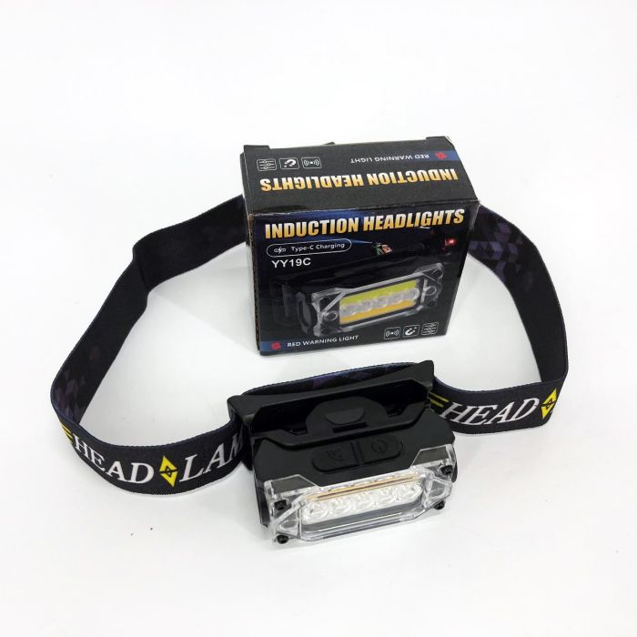 Фонарь налобный YY-19C-5SMD+COB white+yellow+red Motion Sensor, Мощный фонарик светодиодный на голову