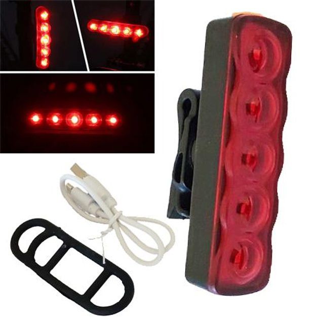 Велофонарь XFL-101-5LED, Велосипедный фонарь с функцией мигалки, Световые сигналы для велосипеда