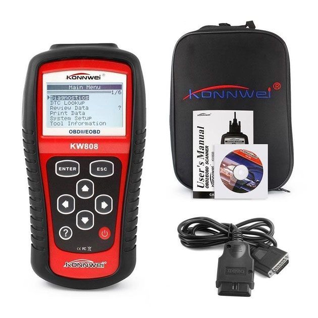 Профессиональный сканер для авто Konnwei KW808 OBD II/EOBD, Сканер для диагностики, Тестер диагностика