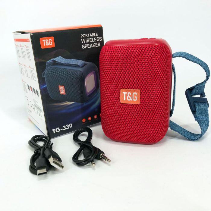 Портативная Bluetooth колонка TG339 5W с RGB подсветкой, Громкая блютуз колонка. Цвет: красный