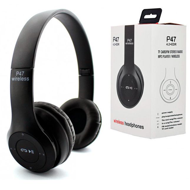 Беспроводные наушники Bluetooth Wireless Headset P47 Black Гарнитура для ПК, телефона с микрофоном