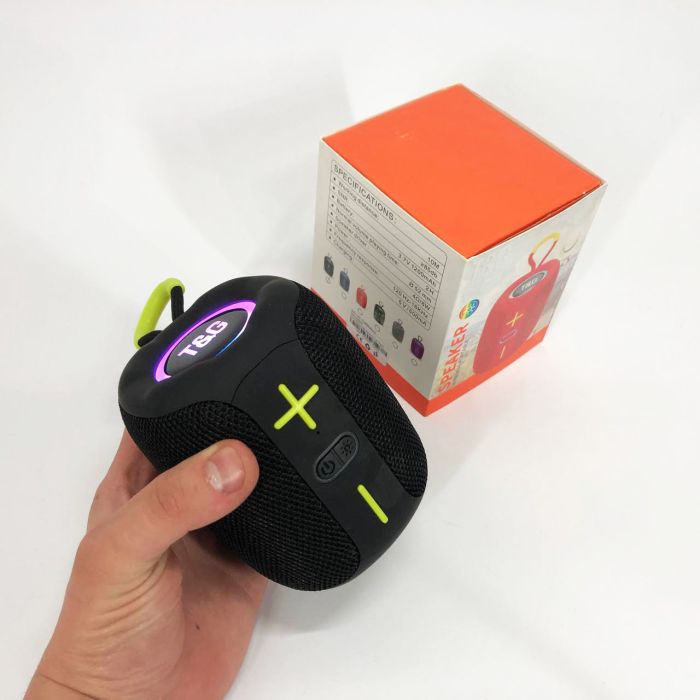 Портативная Bluetooth колонка TG658 8W с RGB подсветкой, Беспроводная колонка мощная. Цвет: черный