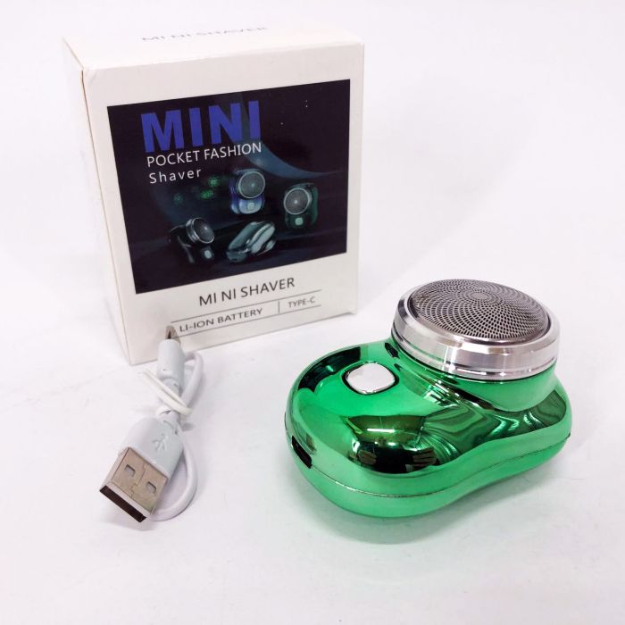 Электробритва Mini Shaver дорожная роторная беспроводная для влажного и сухого бритья зеленый