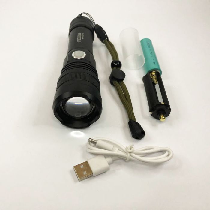 Фонарь P512-HP50, ЗУ micro USB, 1x18650/3xAAA, zoom, мощный ручной фонарик, карманный мини фонарь