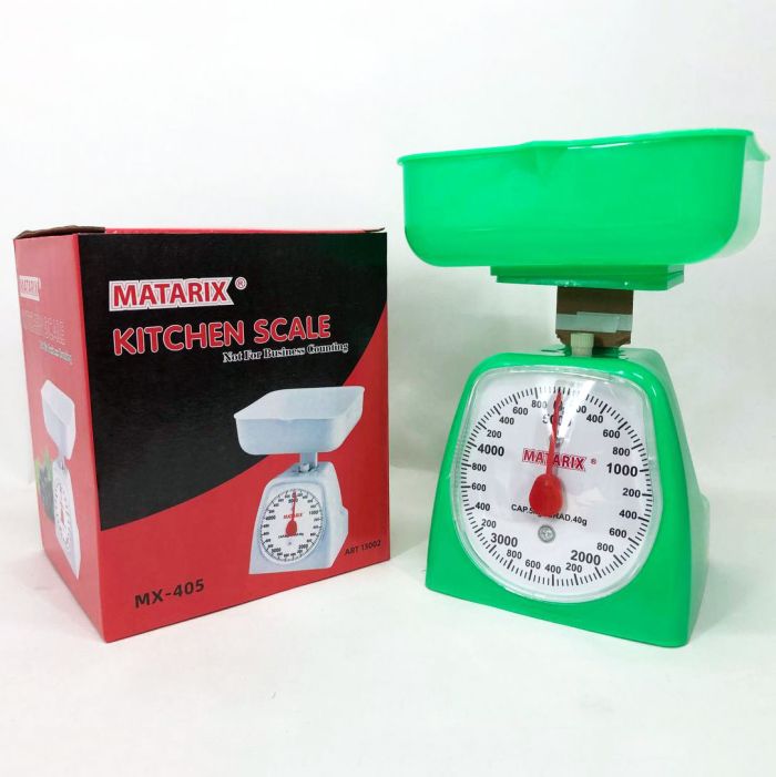 Весы кухонные механические MATARIX MX-405 5 кг, весы для взвешивания продуктов. Цвет: зеленый