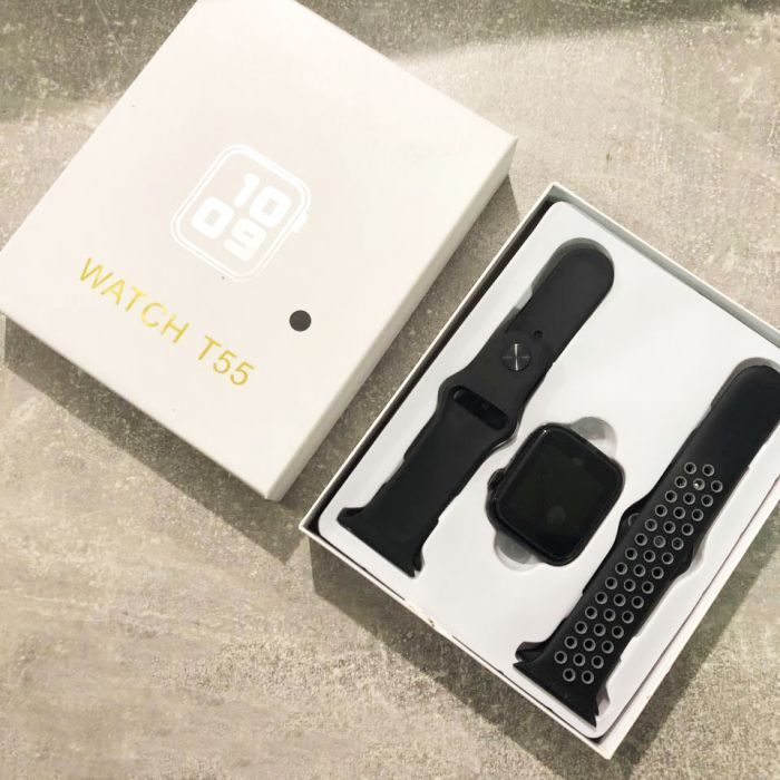 Умные смарт часы Smart Watch T55 с 2 ремешками, поддержка звонков, спортивные режимы, влагозащита ip 67