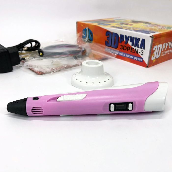 3D ручка Smart 3D Pen 2 c LCD дисплеем, Ручка 3d для развития внимания. Цвет: розовый