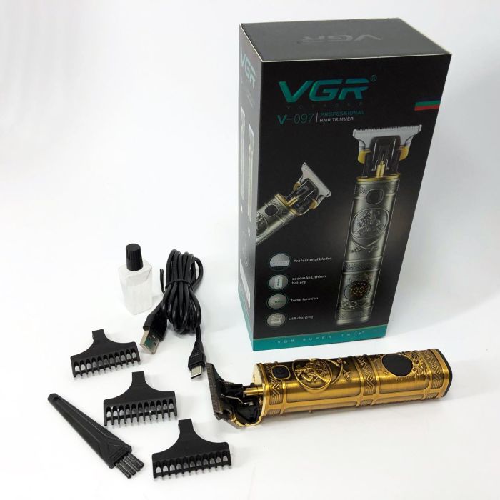 Машинка для стрижки волос и бороды VGR V-097, Подстригательная Окантовочная машинка. Цвет: золотой