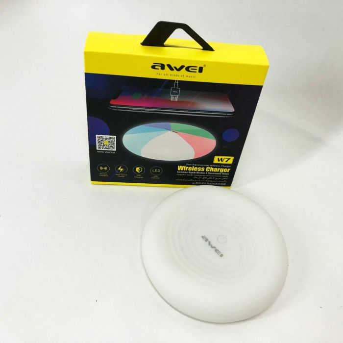 Беспроводная зарядка с подсветкой 7 цветов 10W 7 COLOR Awei W7 + WIRELESS CHARGE
