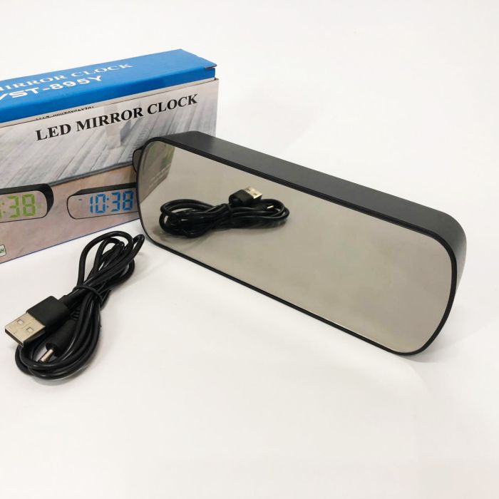 Часы настольные VST-895Y-4 USB с зеленым циферблатом, Настольные электронные часы с большими цифрами
