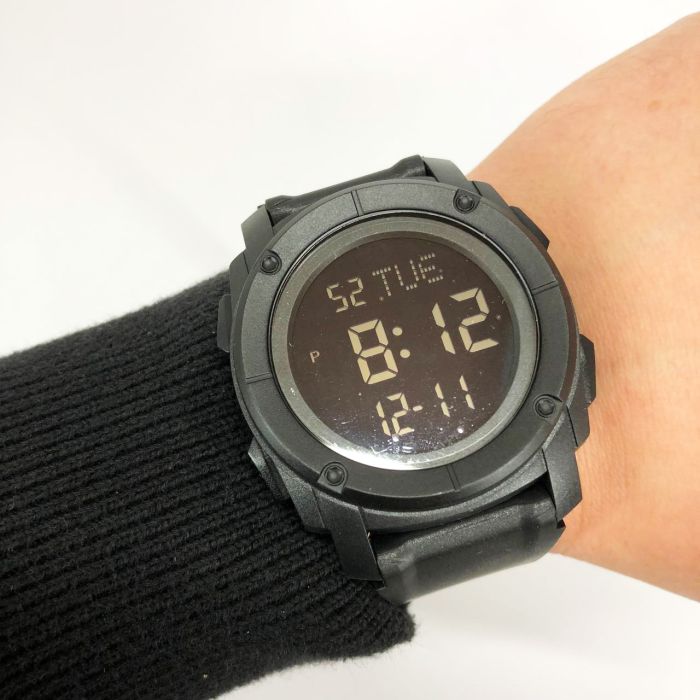 Часы наручные мужские SKMEI 1853BK BLACK, армейские часы противоударные. Цвет: черный