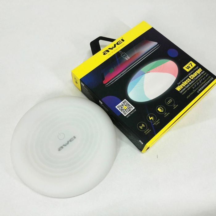 Беспроводная зарядка с подсветкой 7 цветов 10W 7 COLOR Awei W7 + WIRELESS CHARGE