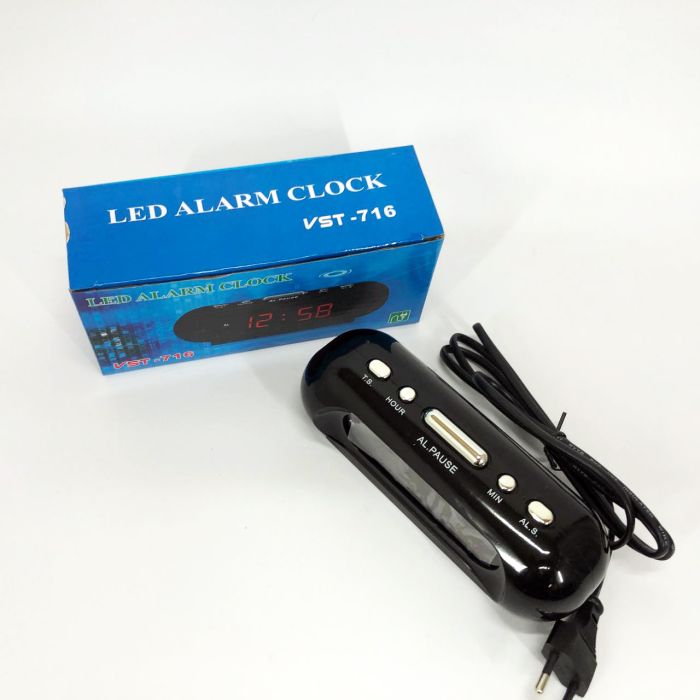 Электронные часы настольные сетевые VST-716-1 Original красные 220V LED дисплей будильник резервное питание