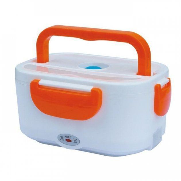Ланч бокс электрический с подогревом Lunch Heater 220V Pro, контейнер для еды с отсеками. Цвет: оранжевый