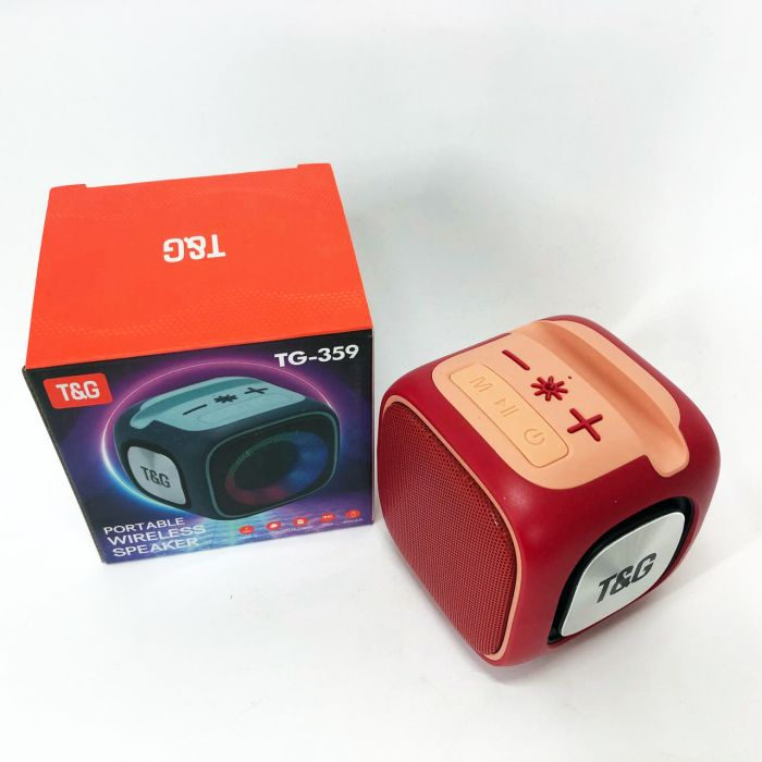 Портативная Bluetooth колонка TG359 7W с RGB подсветкой, Громкая блютуз колонка. Цвет: красный
