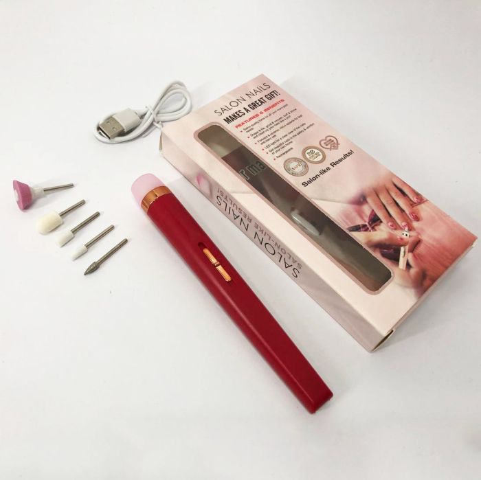 Фрезер для маникюра и педикюра Flawless Salon Nails, машинка для снятия маникюра. Цвет: красный