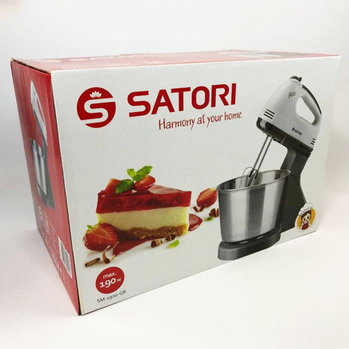 Миксер Satori SM-1920-GR, миксер 2в1, миксер 7 скоростей, миксер планетарный комбайн, кухонный миксер