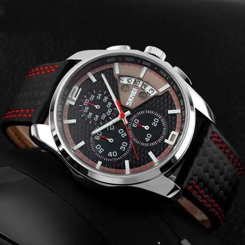 Часы наручные мужские SKMEI 9106RD, оригинальные мужские часы, модные мужские часы круглые