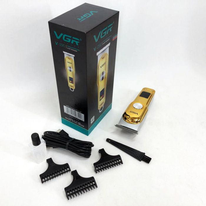 Триммер для волос и бороды VGR V-290 LED Display 3 насадки, машинка для стрижки волос домашняя