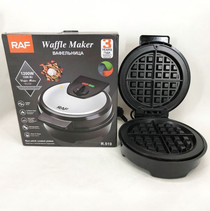 Вафельница для бельгийских вафель RAF R 519 электрическая 1200W, вафельница электрическая бытовая