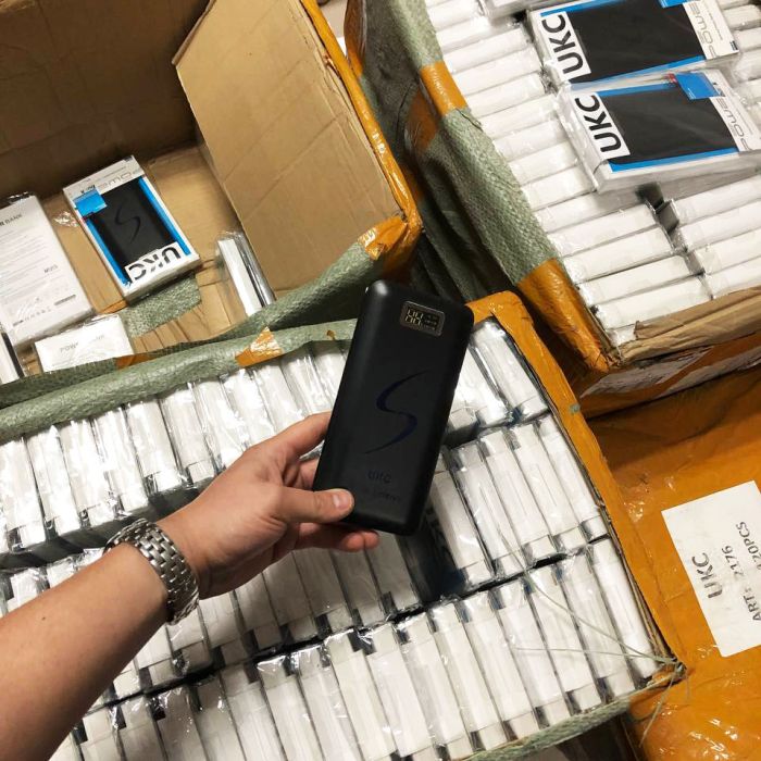 Портативная мобильная зарядка Power Bank 30000 mAh UKC, Внешний аккумулятор, Зарядка power bank. Цвет: черный