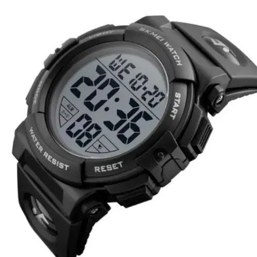 Часы наручные мужские SKMEI 1258BK, брендовые мужские часы, водостойкие тактические часы. Цвет: черный