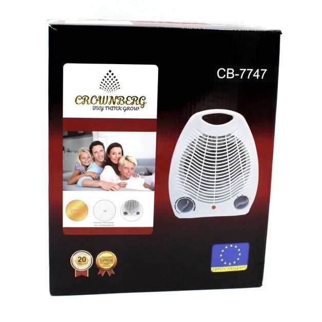 Тепловентилятор Crownberg CB-7747 ветродуйка 2000Вт напольная и настольная + 3 режима работы