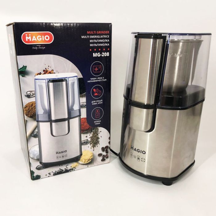Кофемолка MAGIO MG-208 200 Вт, многофункциональная кофемолка, электрическая кофемолка измельчитель