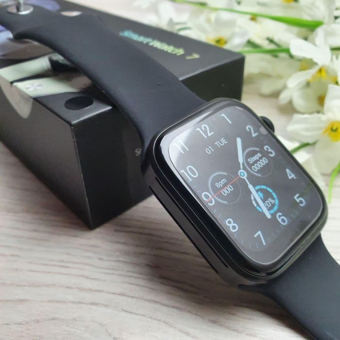 Умные смарт часы Smart Watch Z37 голосовой вызов, температура тела, пульсометр, тонометр. Цвет: черный