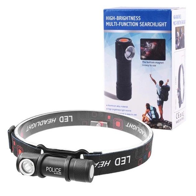 Налобный фонарь Police BL-2155-XPE + встроенный аккумулятор + USB, Мощный аккумуляторный налобный фонарик