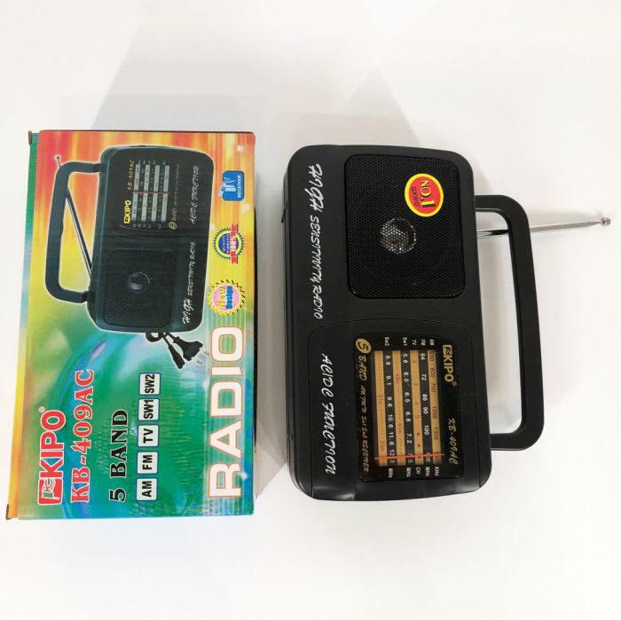Радиоприёмник Kipo KB-409AC мощный радио FM c usb питание от батарейки R20 или от сети Черный