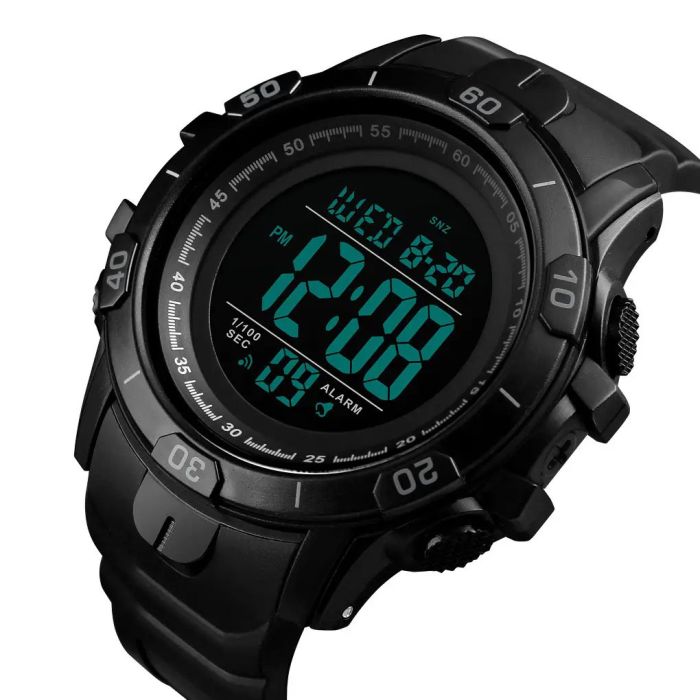 Часы наручные мужские SKMEI 1475BK BLACK, военные тактические часы. Цвет: черный
