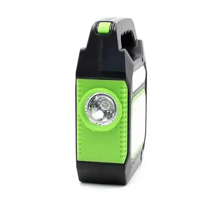 Фонарь переносной JY-978D-LED+12COB, power bank, фонарь светодиодный прожектор. Цвет: зеленый